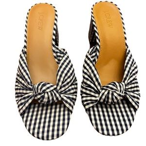 J. Crew Gingham Block Heel Sandal